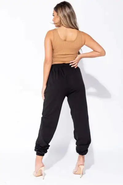 Aeon Tie-Waist Black Oversized Joggers