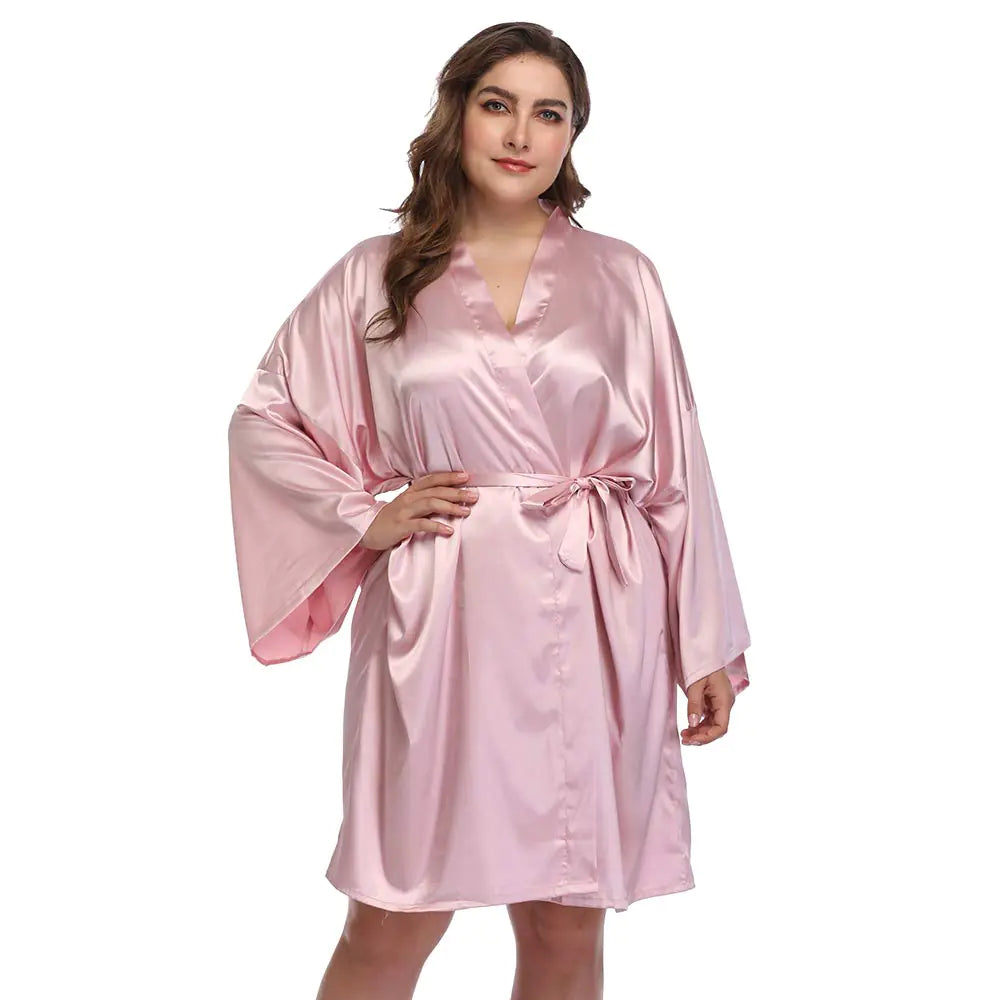 Aeon Short Satin Kimono Robe for Women 2XL Pink