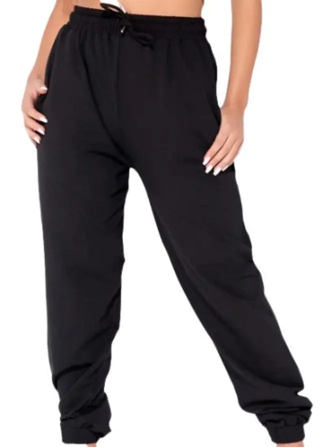 Aeon Tie-Waist Black Oversized Joggers