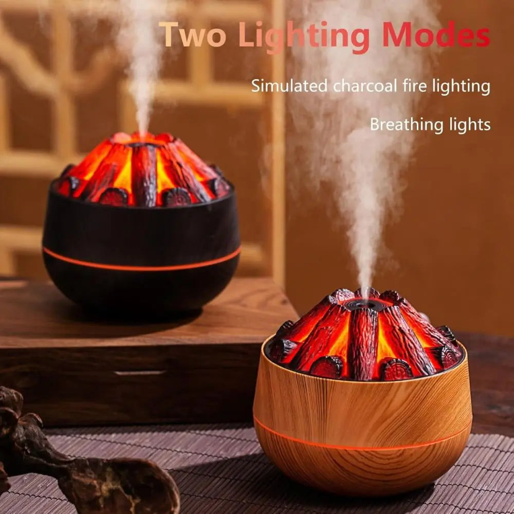 EmberGlow Dark Wood LED Aromatherapy Diffuser