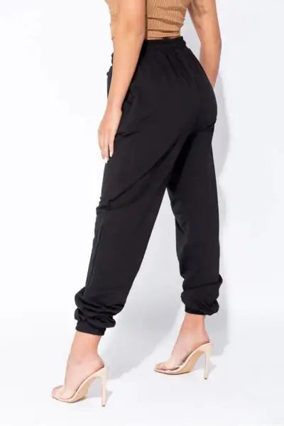 Aeon Tie-Waist Black Oversized Joggers